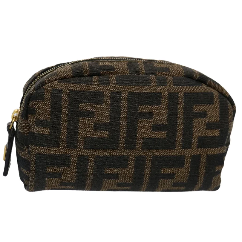 FENDI Zucca Canvas Pouch Black Brown  bs10444