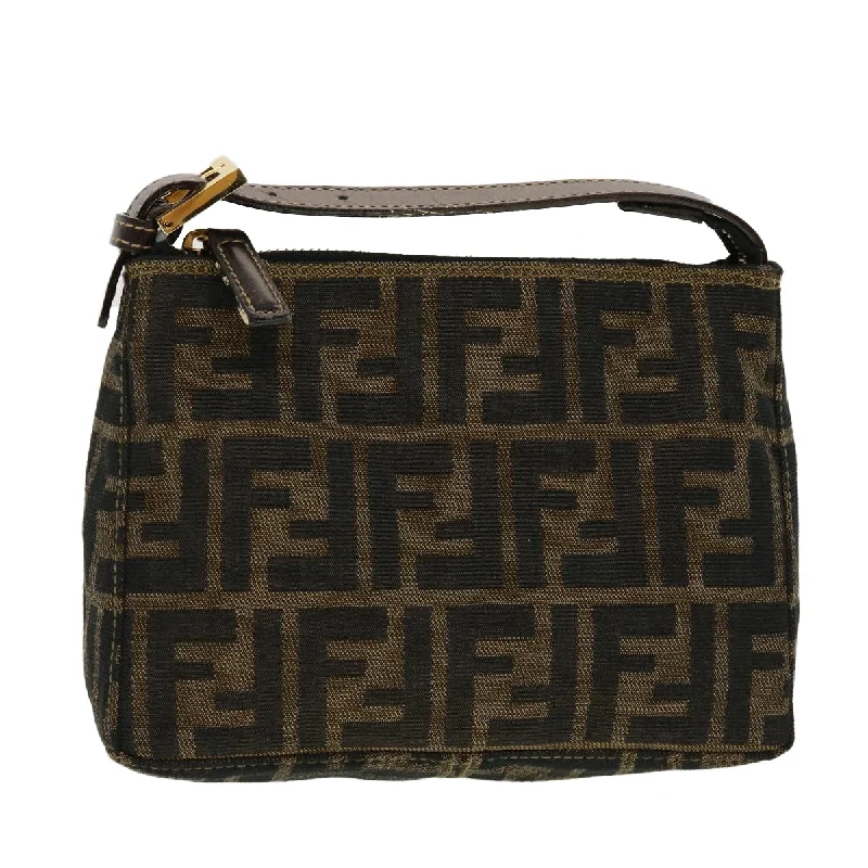 FENDI Zucca Canvas Hand Bag Black Brown 2349-26580-089  yk7204