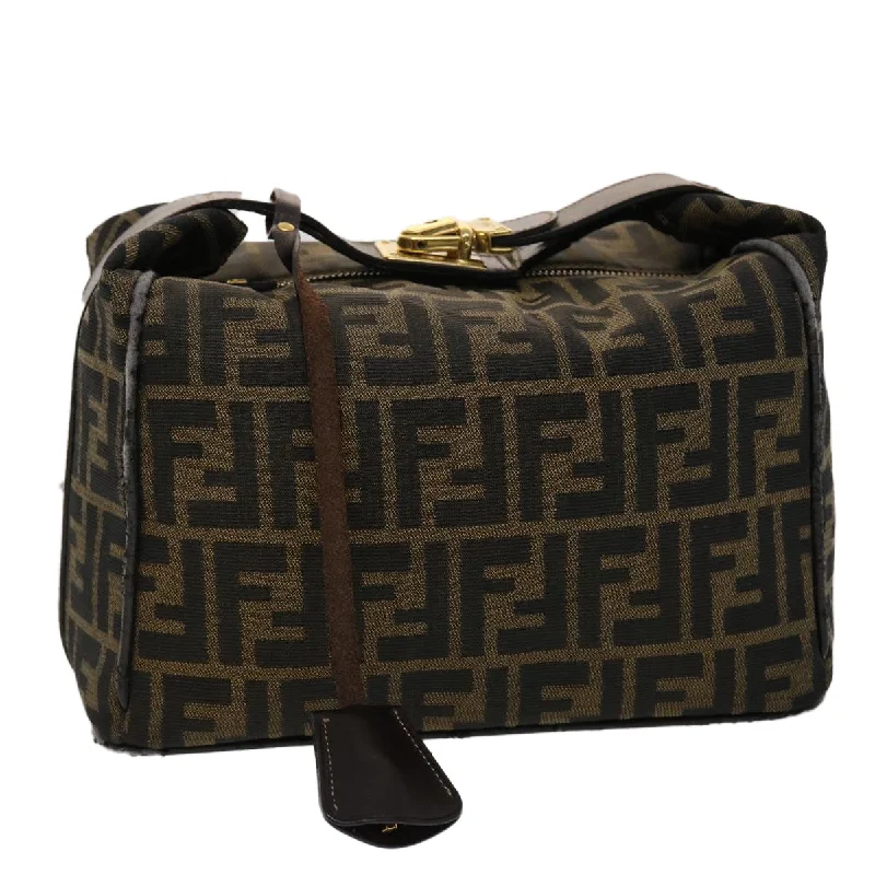 FENDI Zucca Canvas Hand Bag Black Brown 2111 26348 088  45832