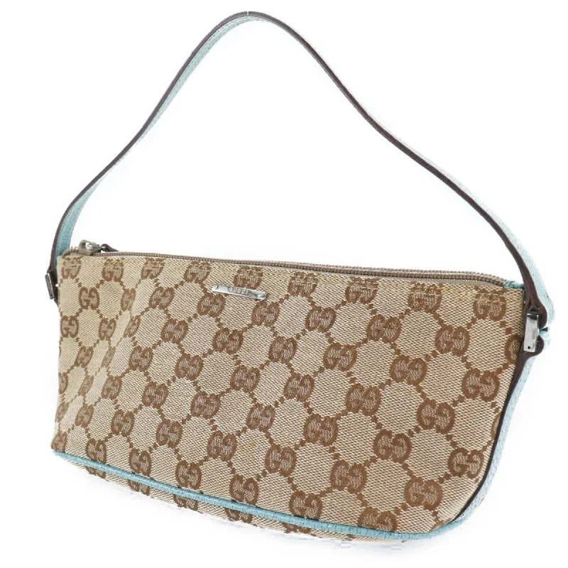 Gucci Accessory Pouch 07198 GG Canvas Brown Women's