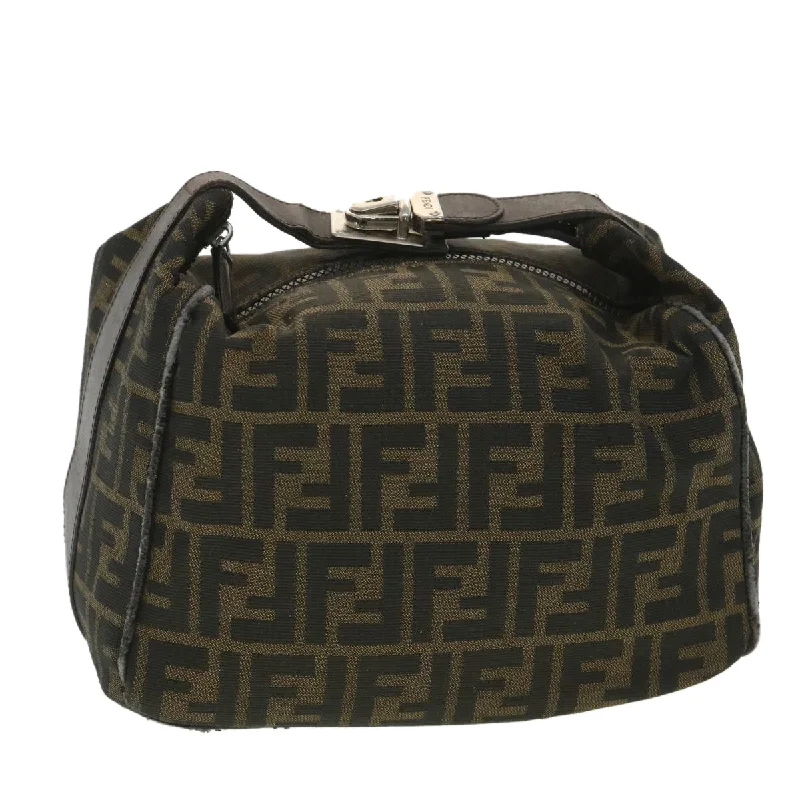 FENDI Zucca Canvas Hand Bag Black Brown 2119 26348 098  bs4277