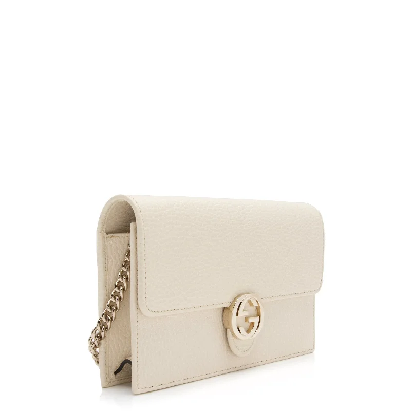 Gucci Grained Calfskin Interlocking G Chain Wallet (SHF-2ZPmCK)