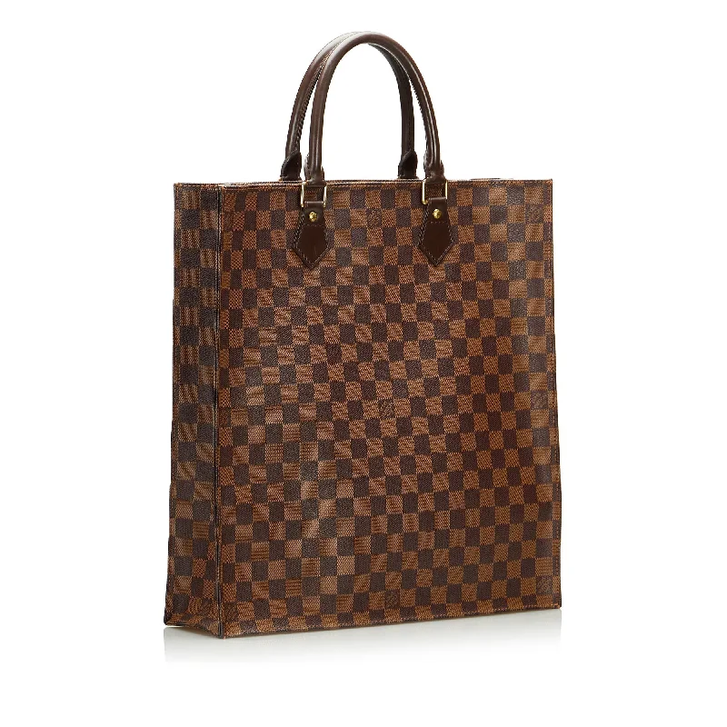 Brown Louis Vuitton Damier Ebene Sac Plat Tote Bag