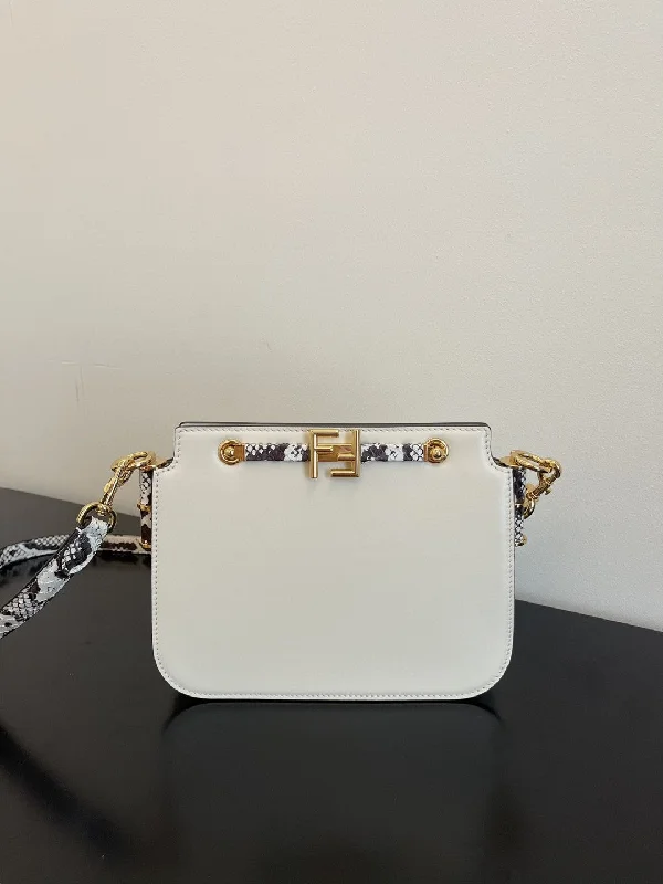 Fendi Touch White with Snakeskin Detail Bag