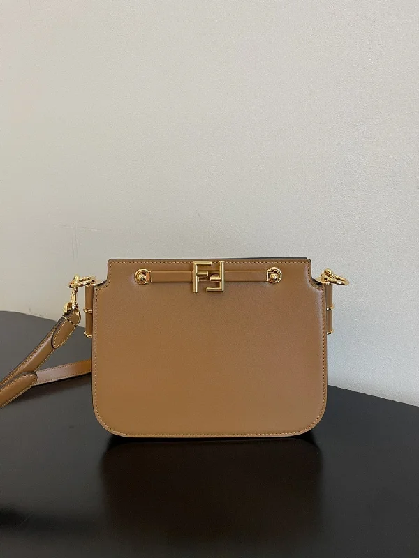 Fendi Touch Brown Bag For Woman 19cm/7.5in