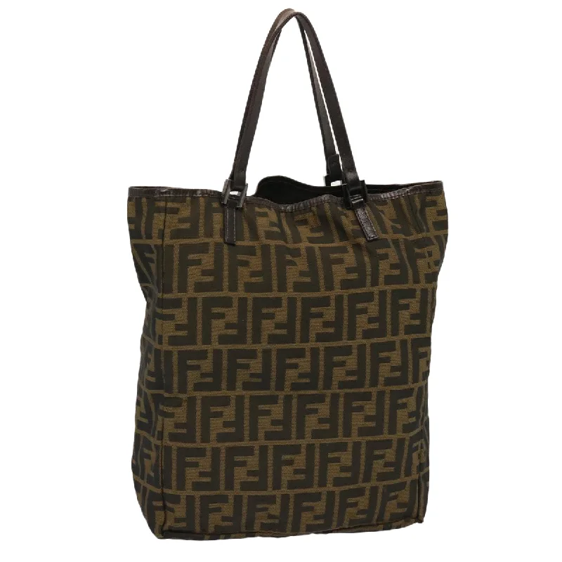 FENDI Zucca Canvas Hand Bag Brown  72532