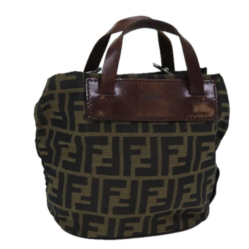 FENDI Zucca Canvas Hand Bag Brown  bs13605