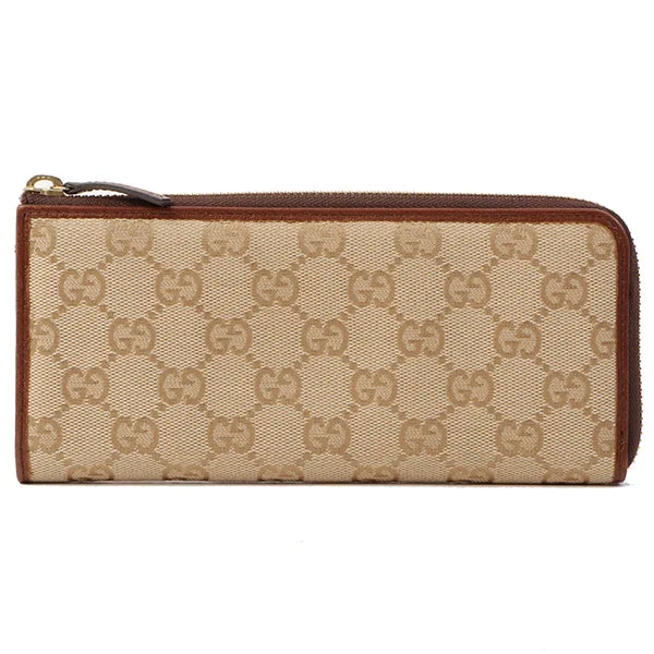 Gucci Gg Pattern Long Wallet Brown/Beige