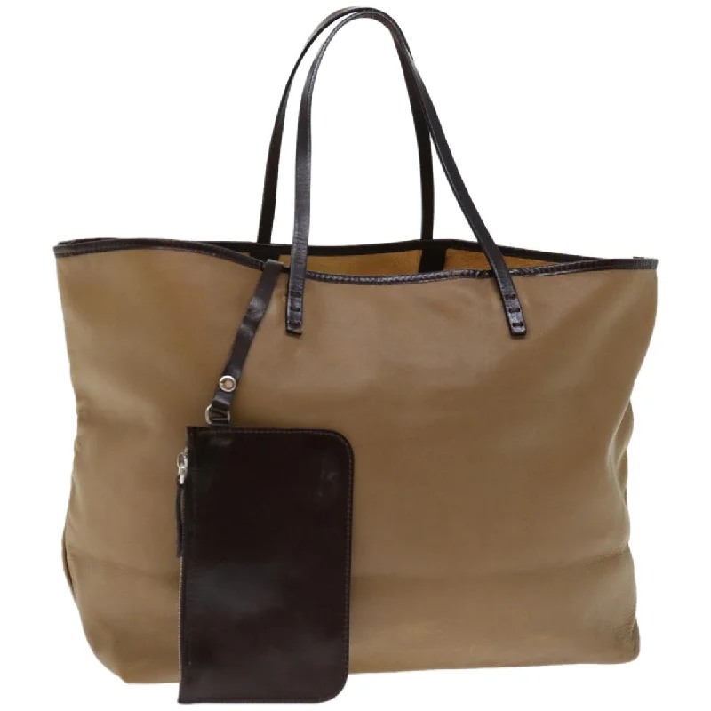 FENDI Tote Bag Leather Beige  67352