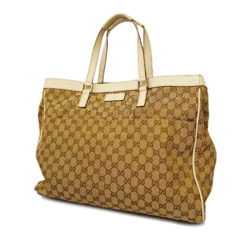 Gucci Tote Bag GG Canvas 153213 Beige Silver metal