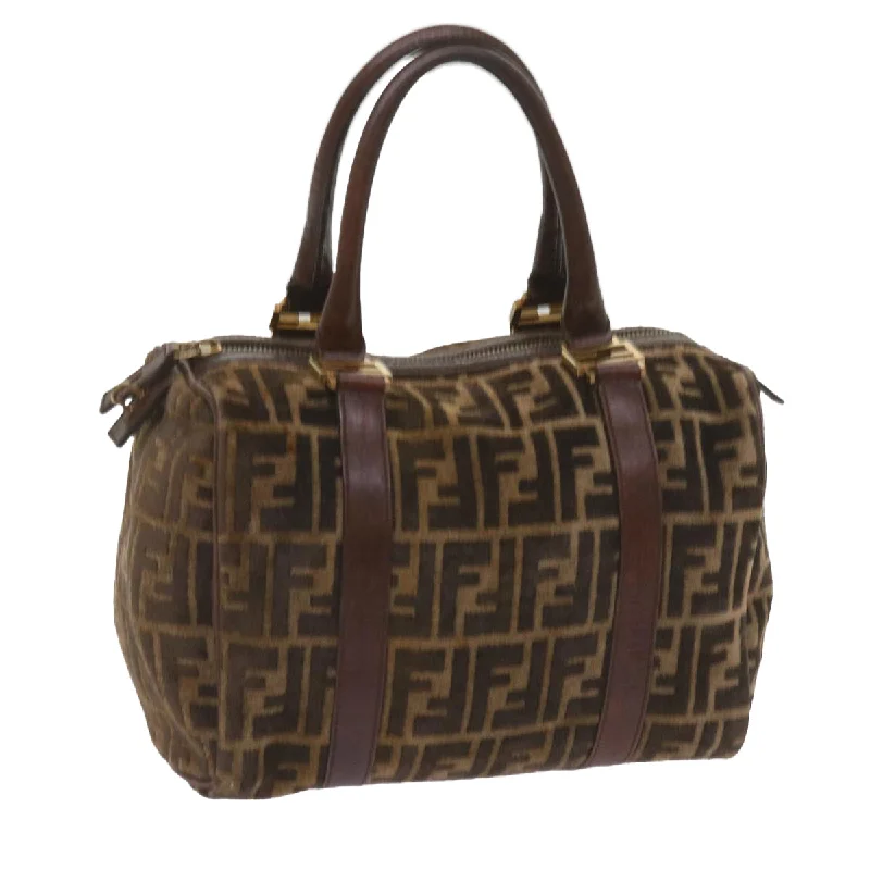 FENDI Zucca Canvas Hand Bag Brown  68574