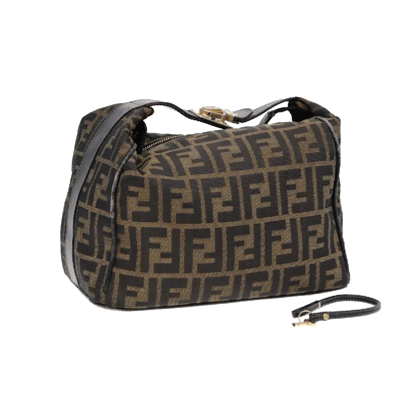 FENDI Zucca Canvas Hand Bag Brown  87646