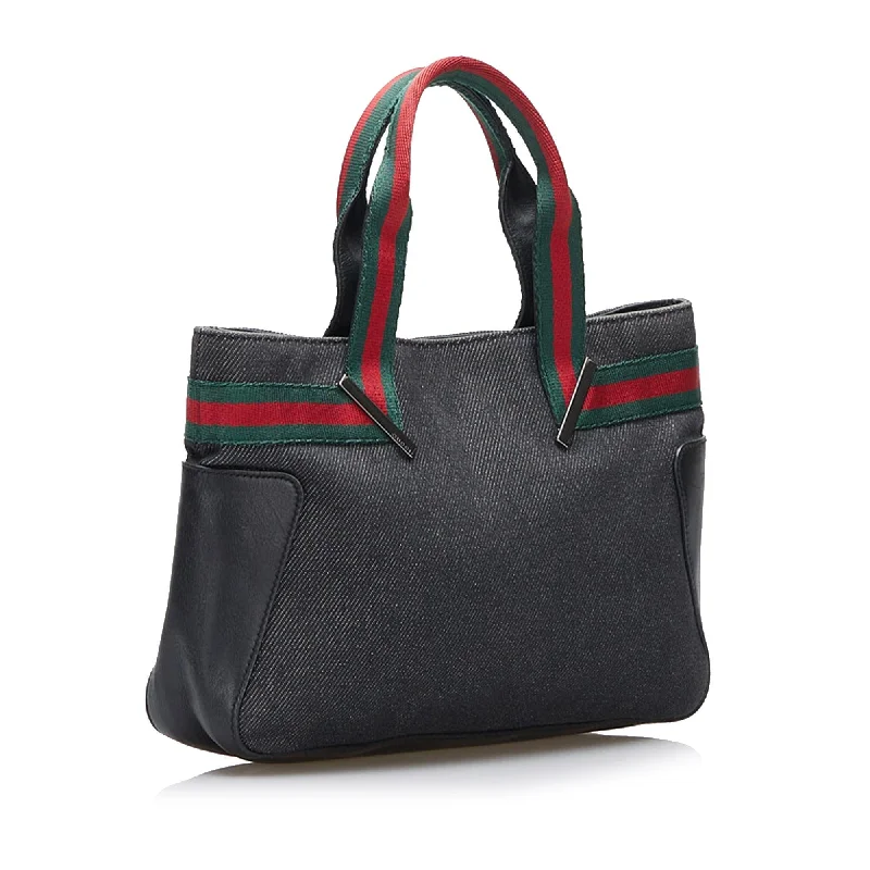 Gucci Web Denim Handbag (SHG-mvpGGk)