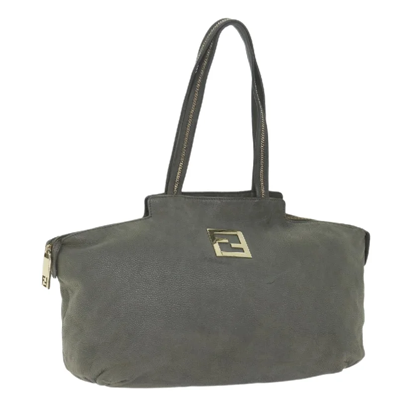 FENDI Tote Bag Leather Gray  bs9668