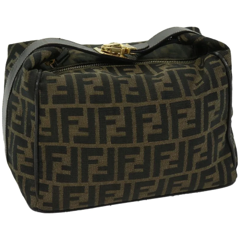 FENDI Zucca Canvas Hand Bag Black Brown  fm3243