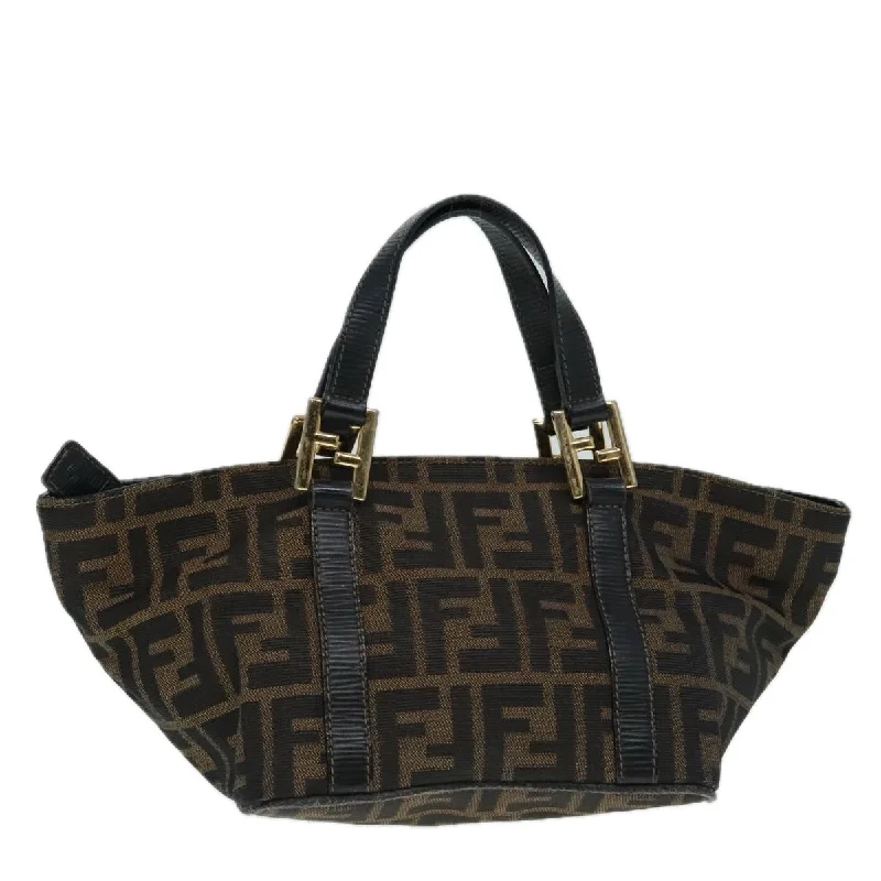 FENDI Zucca Canvas Hand Bag Brown  91562