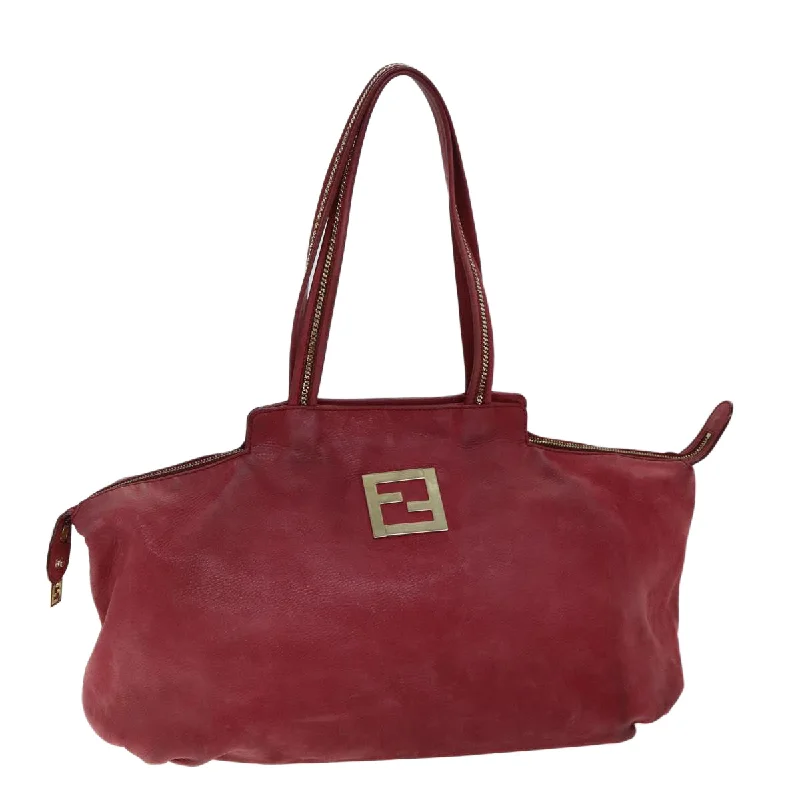 FENDI Tote Bag Leather Red  77395