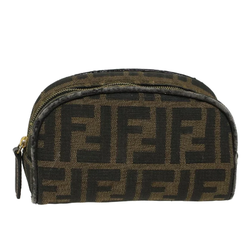 FENDI Zucca Canvas Pouch Black Brown  yb178