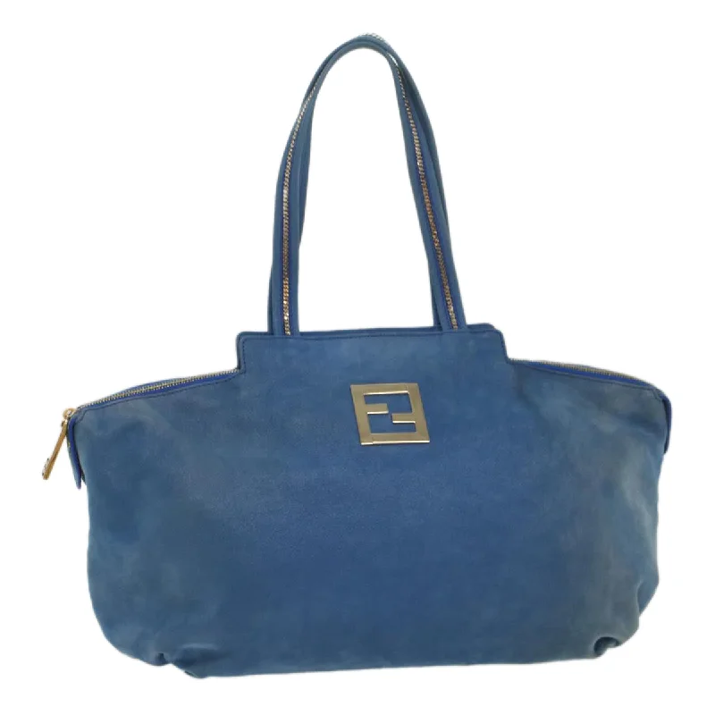 FENDI Tote Bag Leather Blue  55431