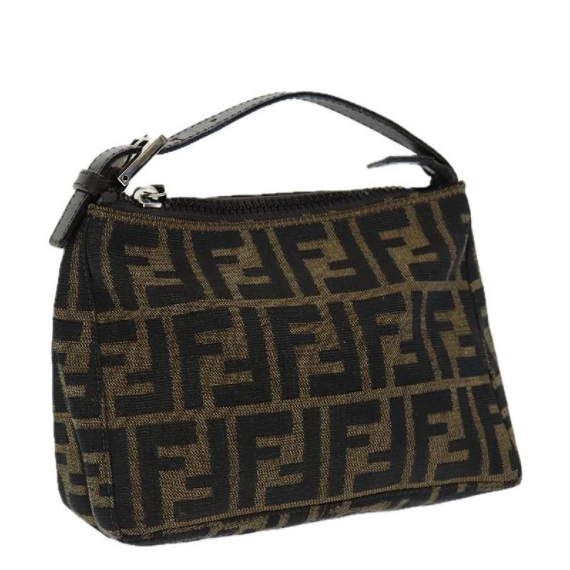 FENDI Zucca Canvas Hand Bag Brown  am6678