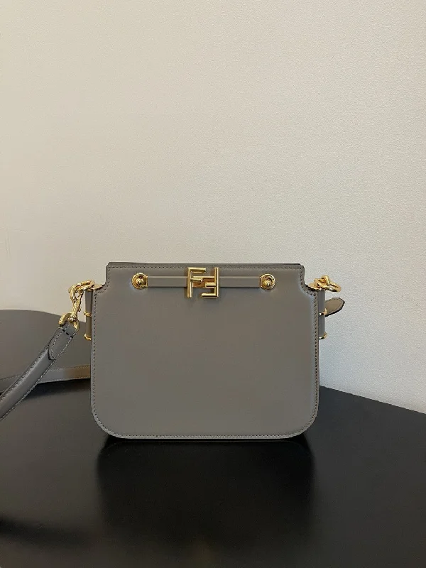 Fendi Touch Gray Bag For Woman 19cm/7.5in