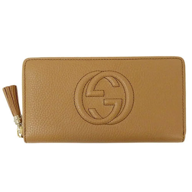 Gucci Wallet Women's Long Soho Leather Beige 598187 Round Tassel