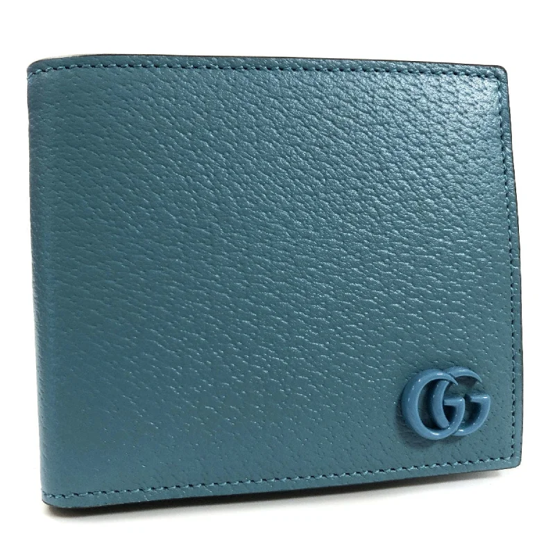 Gucci Folio Wallet GG Marmont Coin 428725 Leather Blue Ladies Gucci