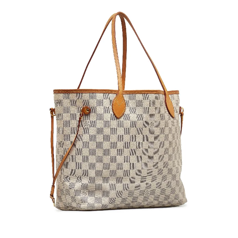 White Louis Vuitton Damier Azur Neverfull MM Tote Bag