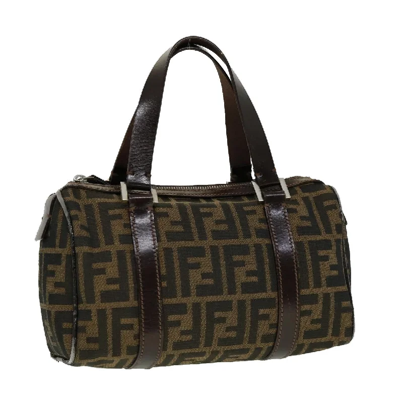 FENDI Zucca Canvas Hand Bag Black Brown  rd2254