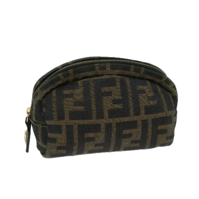 FENDI Zucca Canvas Pouch Brown Black  ar11515