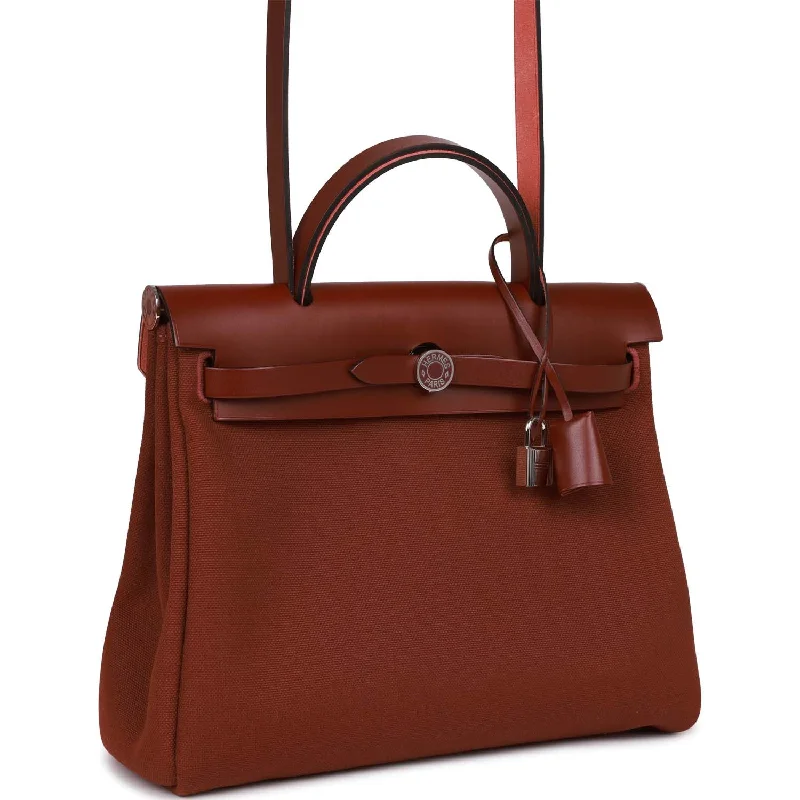 Hermes Herbag Zip PM 31 Rouge H Vache Hunter Palladium Hardware