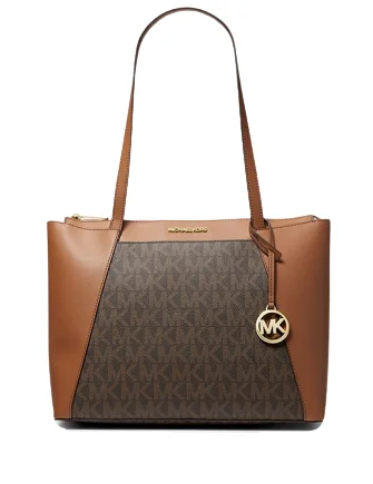 Michael Michael Kors Maddie Medium Logo and Faux Leather Tote Bag