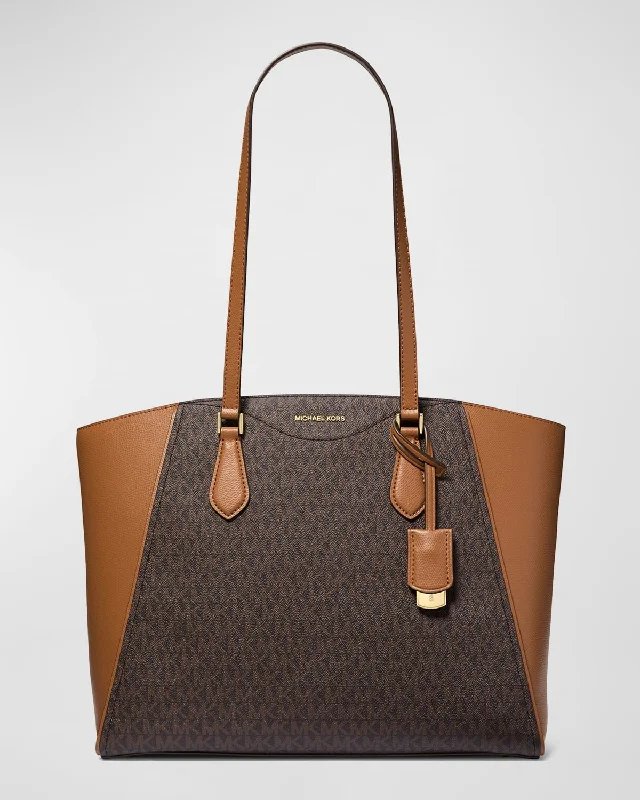 Taryn Monogram Leather Tote Bag