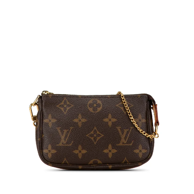 Brown Louis Vuitton Monogram Mini Pochette Accessoires Handbag