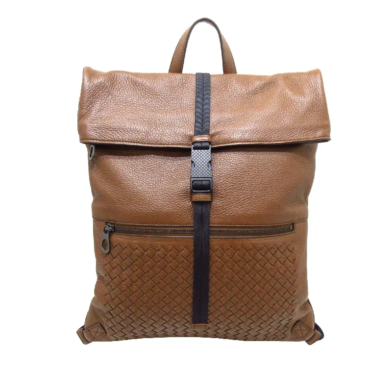 Bottega Veneta Intrecciato Fold-Over Buckle Backpack (SHG-M7fNU2)