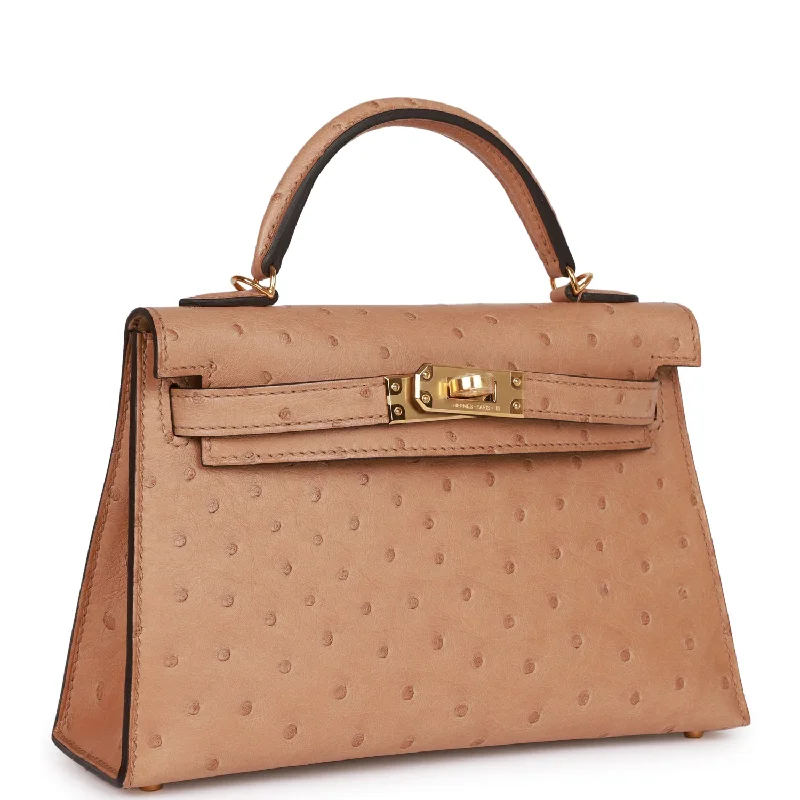 Hermes Kelly Sellier 20 Chai Ostrich Gold Hardware