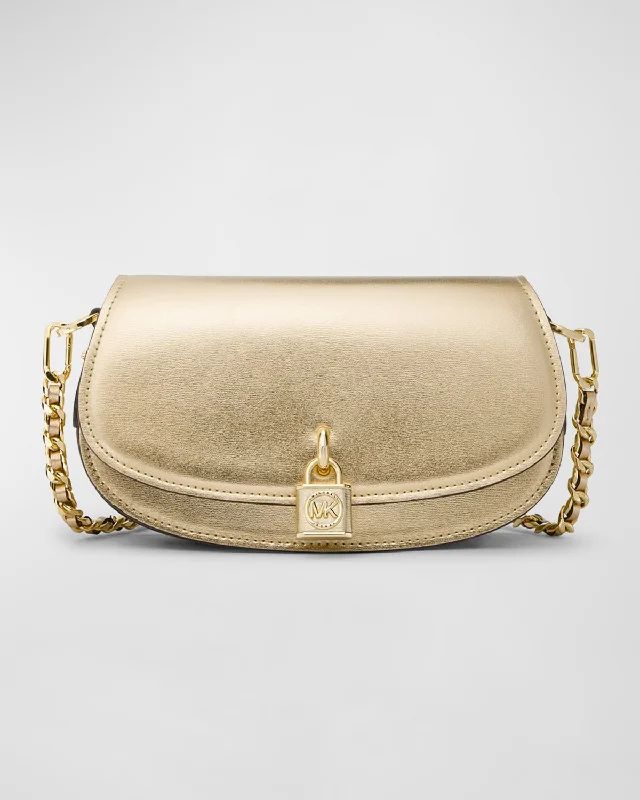 Small East-West Metallic Chain Shoulder Bag