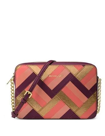 Michael Michael Kors Marquetry Patchwork Jet Set Large EW Crossbody