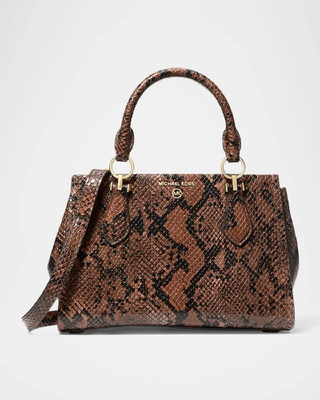 Marilyn Snake-Print Leather Crossbody Bag