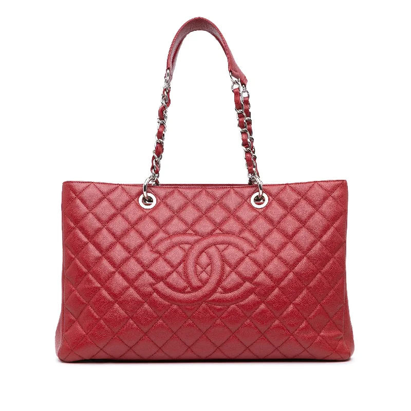 Red Chanel Caviar Grand Shopping Tote XL