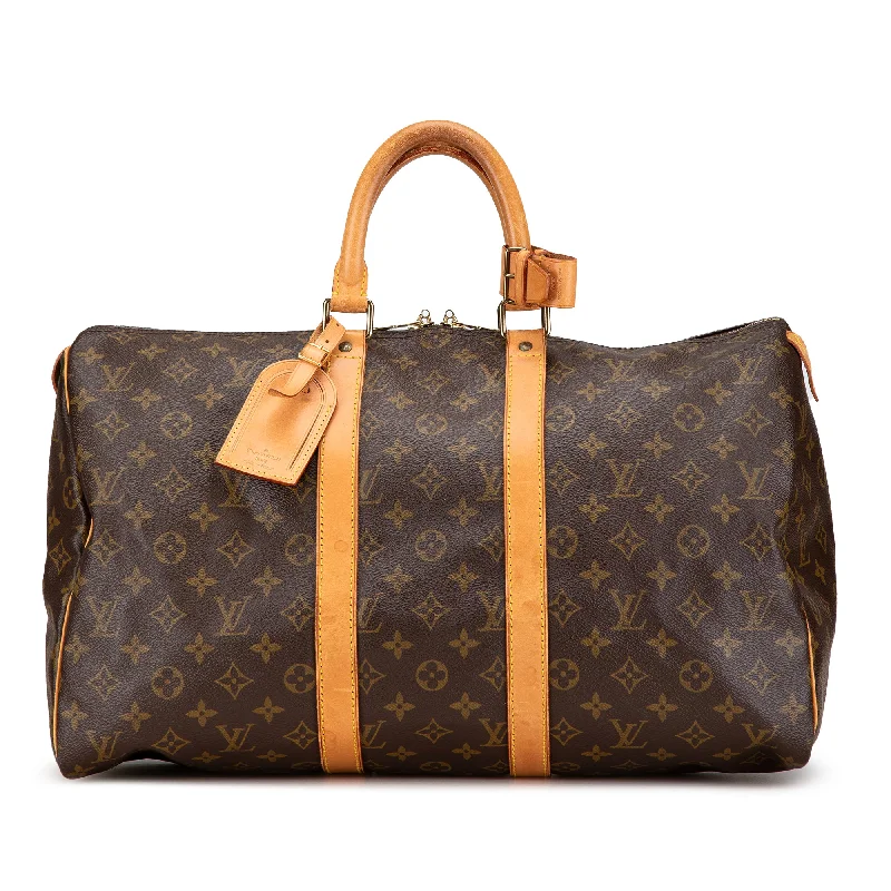 Brown Louis Vuitton Monogram Keepall 45 Travel Bag