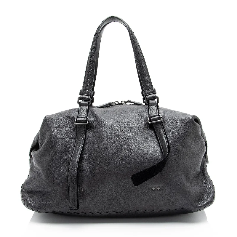 Bottega Veneta Buffalo Leather Satchel (SHF-W1iSWN)