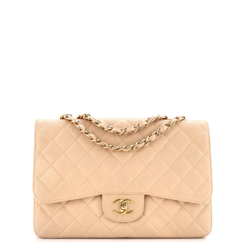 Classic Single Flap Bag Quilted Caviar Jumbo