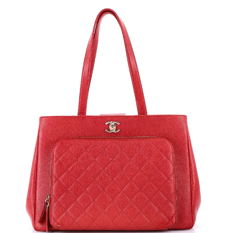 Business Affinity Tote Quilted Caviar Large