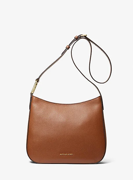 MK Kensington Large Pebbled Leather Crossbody Bag - Brown - Michael Kors