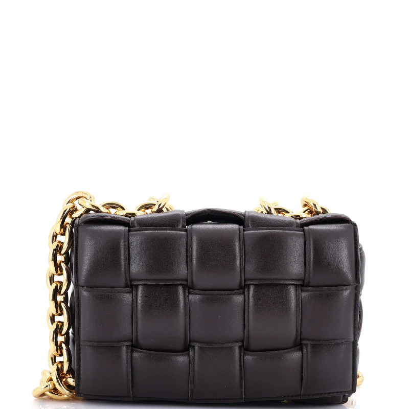 Cassette Chain Crossbody Bag Padded Maxi Intrecciato Leather