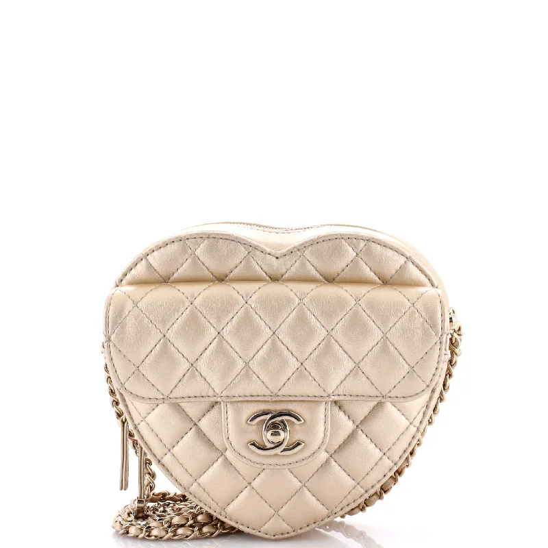 CC in Love Heart Bag Quilted Lambskin