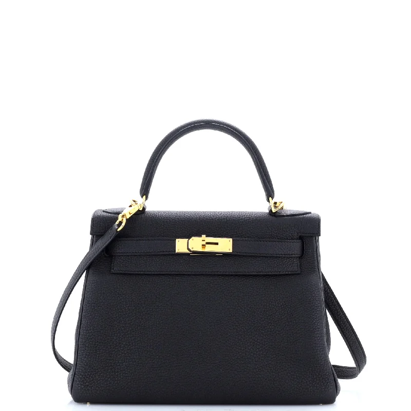 Kelly Handbag Noir Togo with Gold Hardware 28