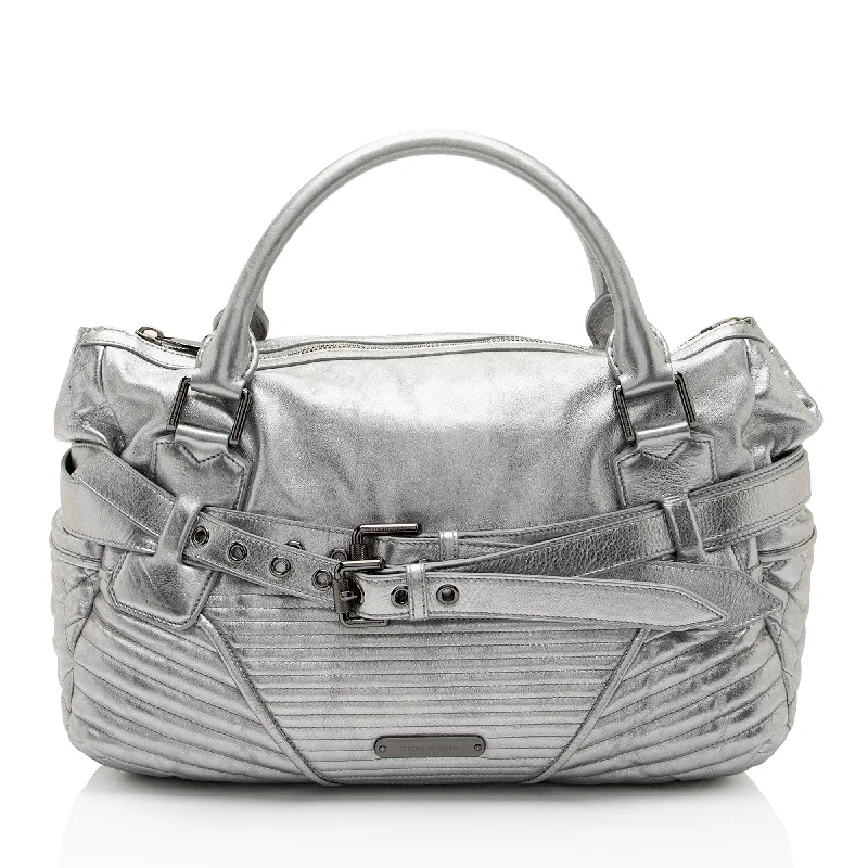 Burberry Metallic Patent Leather Winniford Satchel (SHF-S8b2o0)