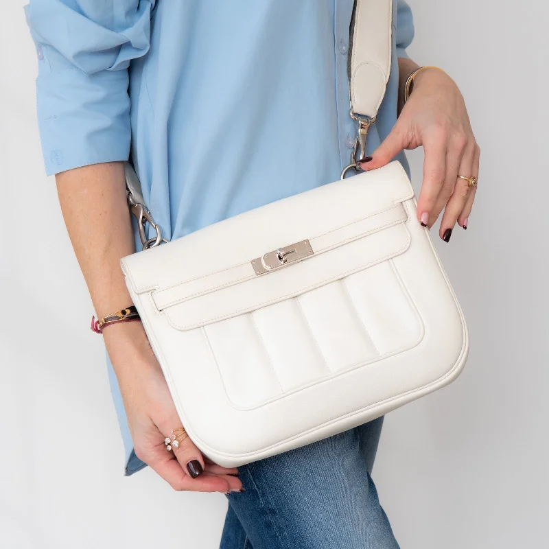 Hermes White Berline Bag